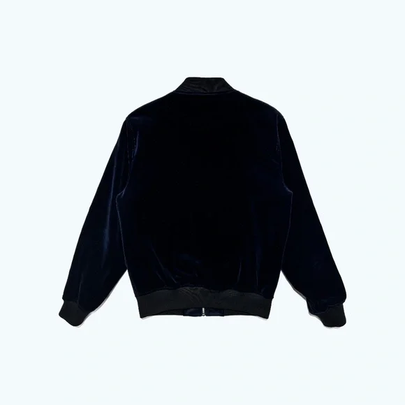 NWOT J.Crew Men's Ludlow Navy Velvet Bomber with Tuxedo Stripes